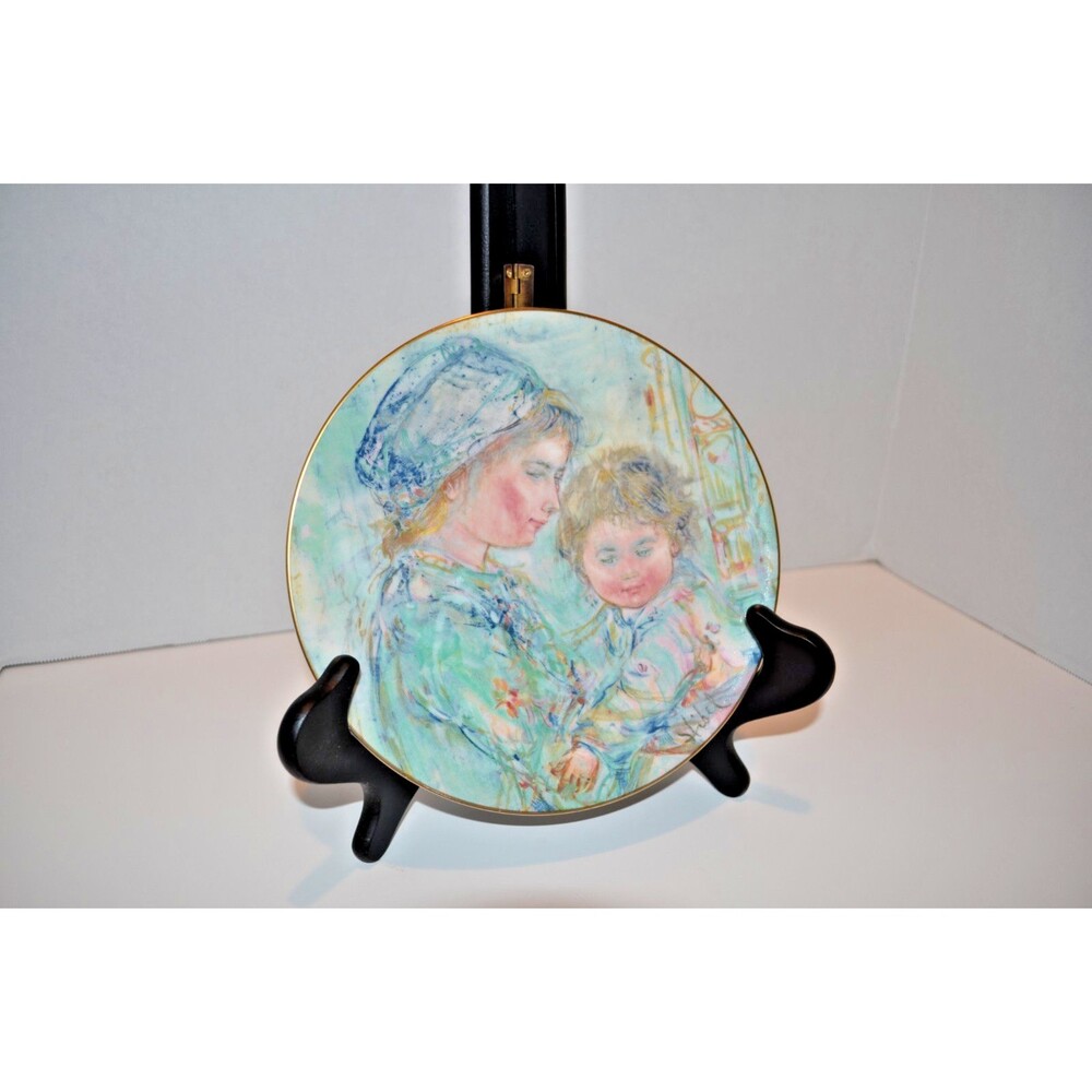 Royal Doulton / Edna Hibel Collector Plate  / "Colette and Child" 1973